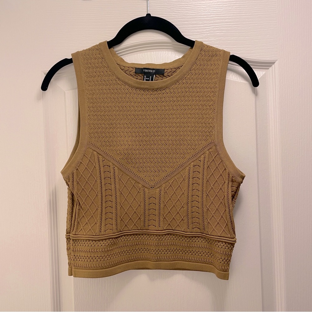 [NWOT] Forever 21 Olive Knit Crop Top